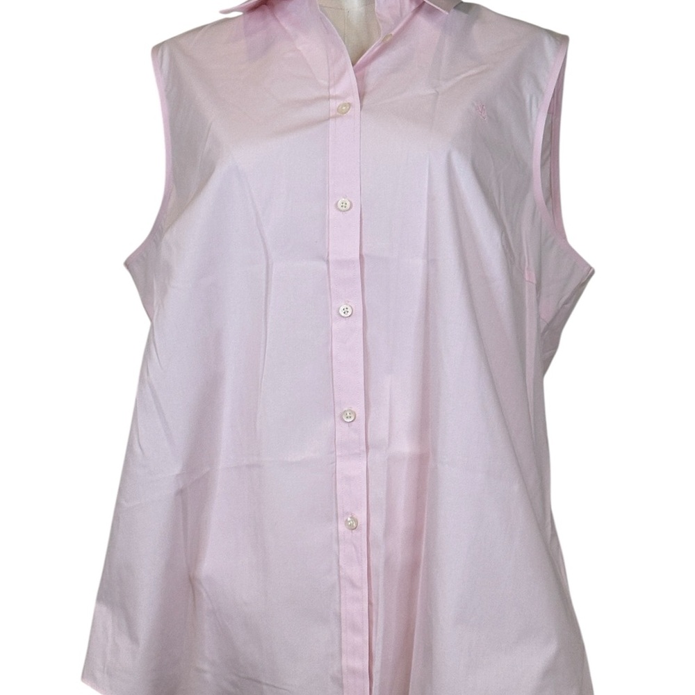 Ralph Lauren Light Pink Sleeveless Button-Down Shirt XL - Picture 7 of 17